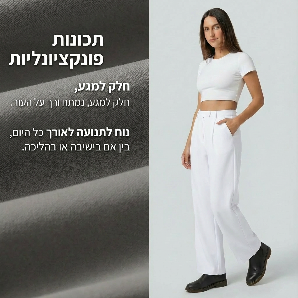 מכנסי נוחות מחמיאים עם מותן גבוה - צבעים חדשים