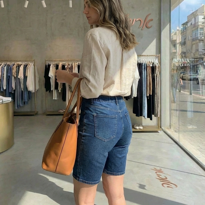 שורט ג׳ינס סטרץ׳ מחטב