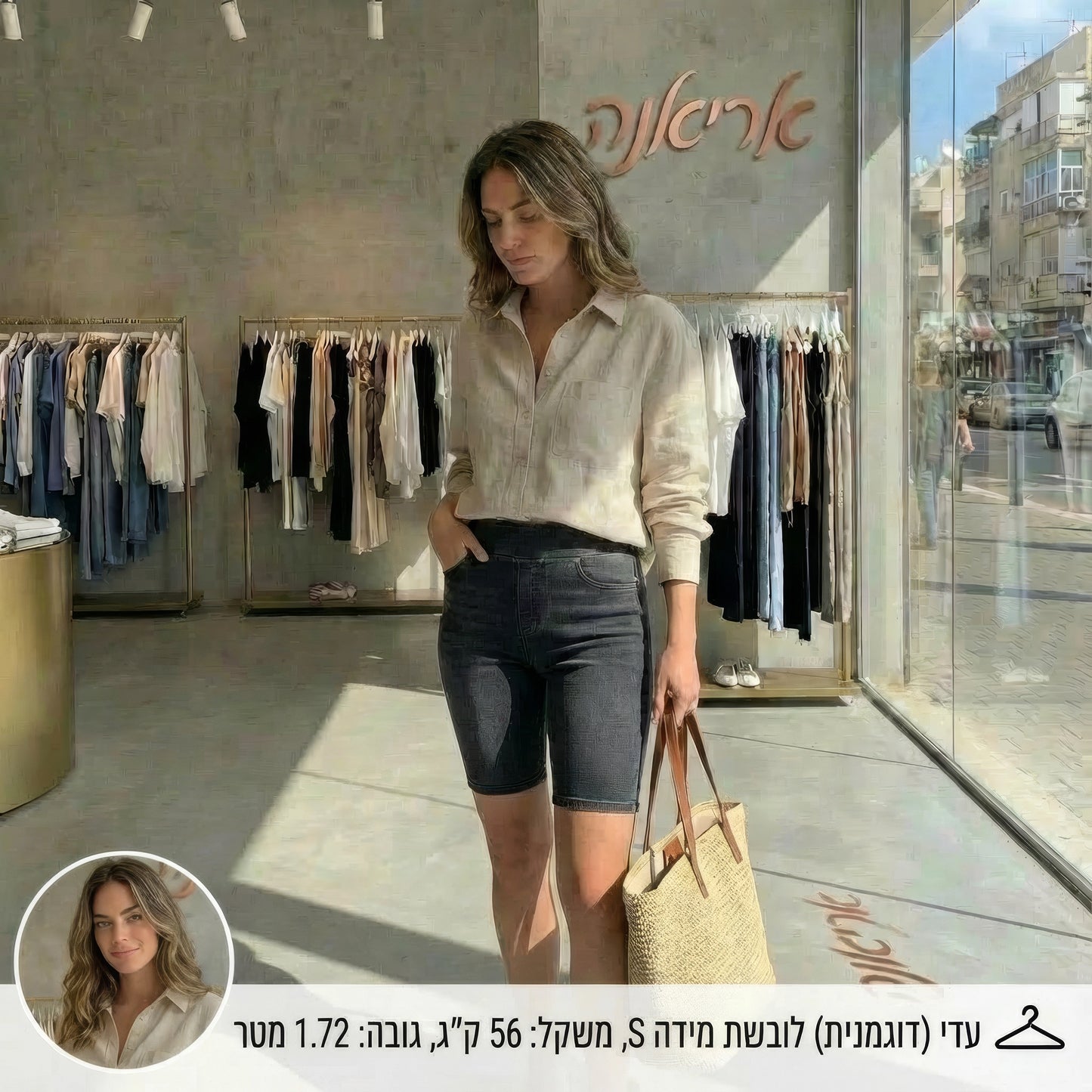 שורט ג׳ינס סטרץ׳ מחטב