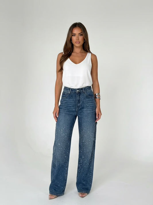 ג׳ינס נצנץ רחב למראה מושלם (חזר למלאי) צבעים חדשים